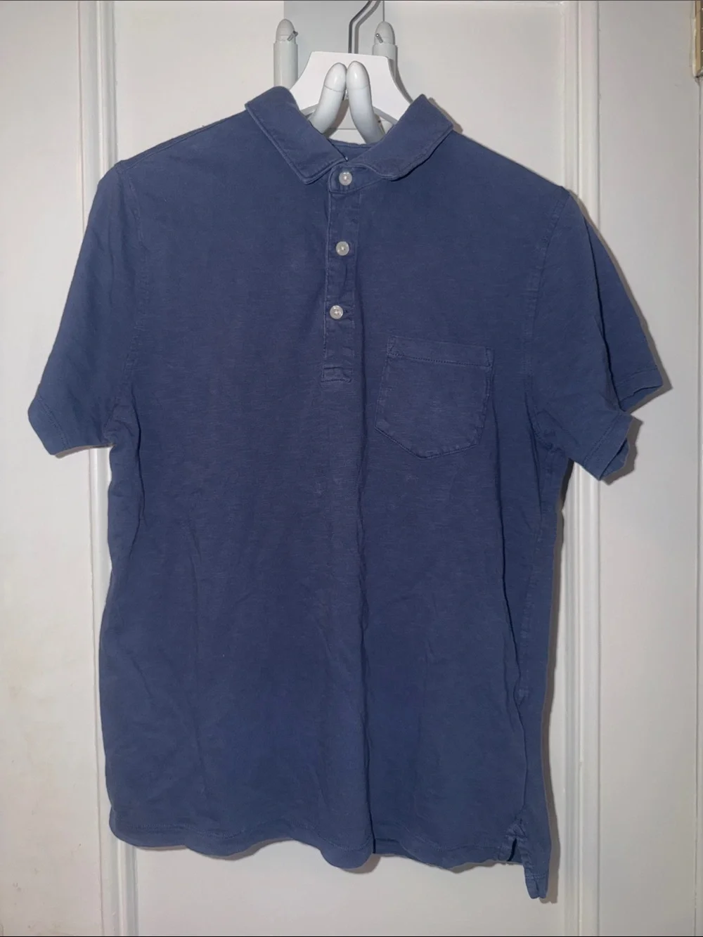 J. Crew Navy Short-Sleeve Polo with Chest Pocket